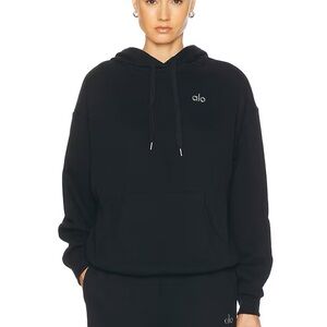 Alo Accolade hoodie Black Sweatshirt Size Small Lounge Travel Gym Comfort